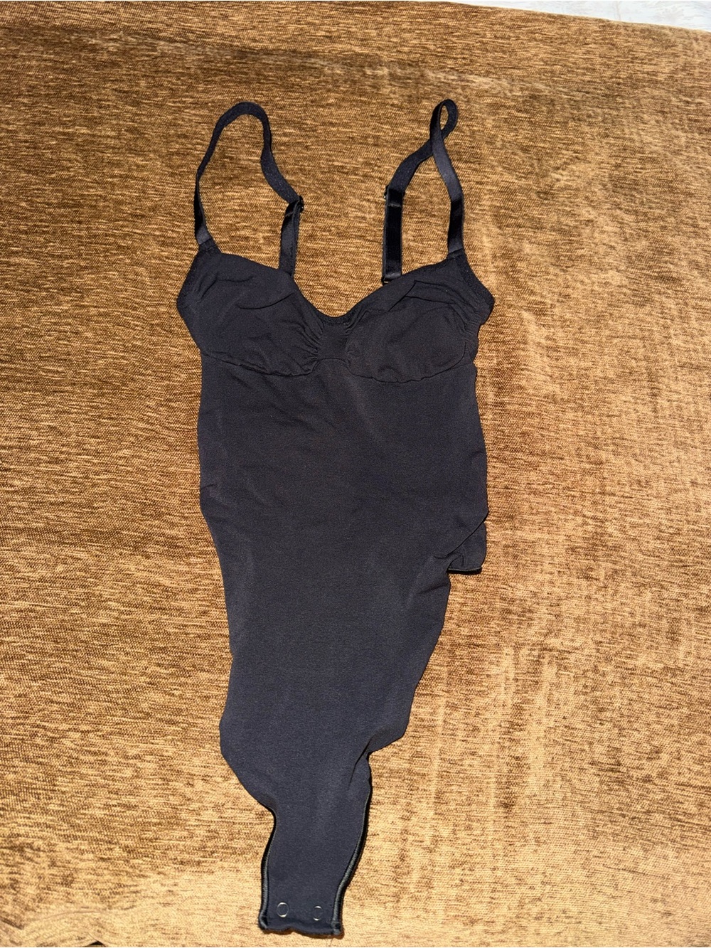Skim’s Black Women's Seamless Bodysuit Tank with Adjustable Straps